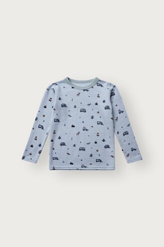 Awo genser ull Camping baby blue - Hust & Claire