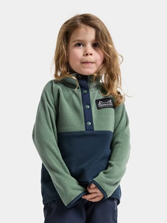 Monte Kids Half Button dark moss - Didriksons