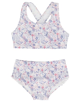 Wola Bikini varm hvit blomsterprint - Gullkorn