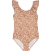 Swimsuit Marie-Louise flowers and seashells - Wheat