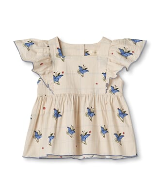 Sally Ss Blouse sandshell aop - Fliink
