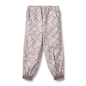 Trousers Lined Sara lilac checked flowers - Wheat