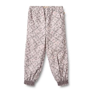 Trousers Lined Sara lilac checked flowers - Wheat