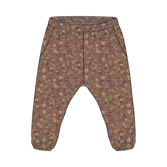 Trousers Malou caramel flowers - Wheat