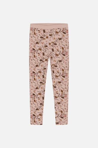 Laki Leggings ull/bambus blomster rose - Hust & Claire