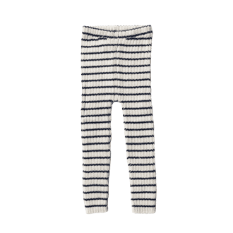 Rib leggings stripes ivory/navy - Esencia