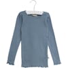 Rib T-Shirt Lace LS flintstone - Wheat