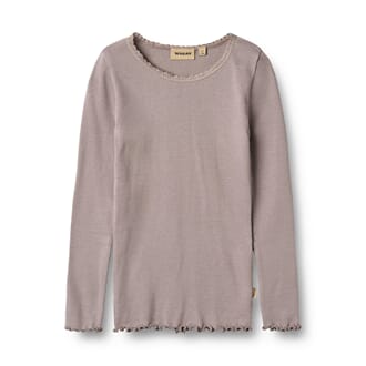 Rib T-shirt L/S Reese dusty purple - Wheat