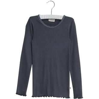 Rib T-Shirt Lace LS greyblue - Wheat