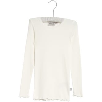 Rib T-Shirt Lace LS ivory - Wheat