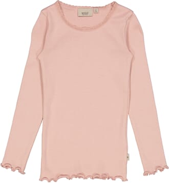 Rib T-Shirt Lace LS misty rose - Wheat