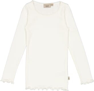 Rib T-Shirt Lace LS ivory - Wheat
