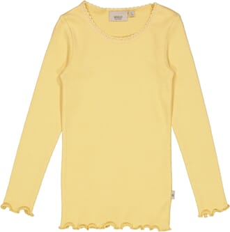 Rib T-Shirt Lace LS sahara sun - Wheat