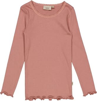 Rib T-Shirt Lace LS rose cheeks - Wheat