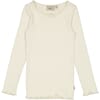 Rib T-Shirt Lace LS eggshell - Wheat