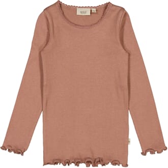 Rib T-Shirt Lace LS vintage rose - Wheat
