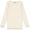 Rib T-Shirt Lace LS eggshell - Wheat
