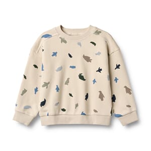 Sweatshirt L/S Sandro offwhite penguins - Wheat