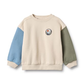 Sweatshirt L/S badge Elliot offwhite - Wheat