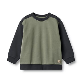 Sweatshirt L/S block Ellis navy - Wheat