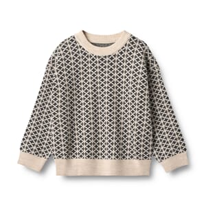 Jaquard Pullover Elias warm sand melange - Wheat