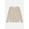 Allie T-shirt ull/silke blomster wheat  - Hust & Claire