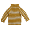 Rib sweater stripes amber/ivory - Esencia