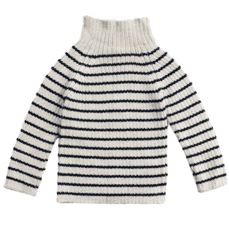 Rib sweater stripes ivory/navy - Esencia