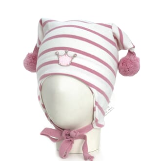 Striped crown hat windproof white/pink - Kivat