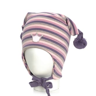 Striped crown hat windproof purple/pink/grey - Kivat