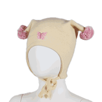 Windproof hat butterfly light yellow - Kivat
