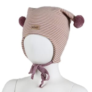 Striped windproof hat dusty pink - Kivat