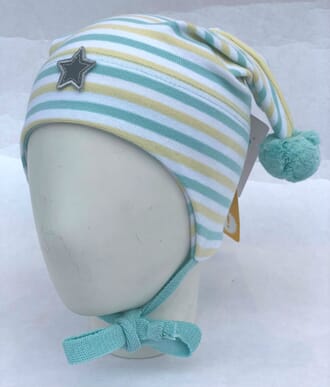 Striped windproof hat star white/mint - Kivat