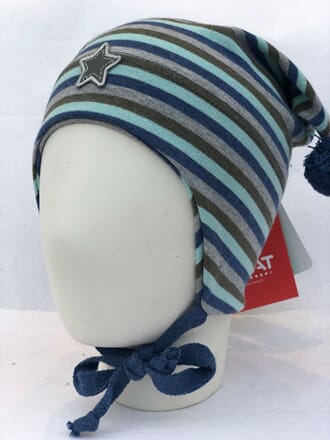 Striped windproof hat star green/mint - Kivat