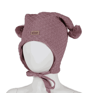 Wool hat Kivat-logo structural knit dusty pink - Kivat