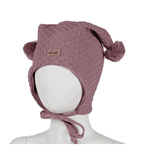 Wool hat Kivat-logo structural knit dusty pink - Kivat