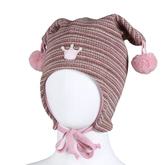 Striped hat crown camel/pink - Kivat