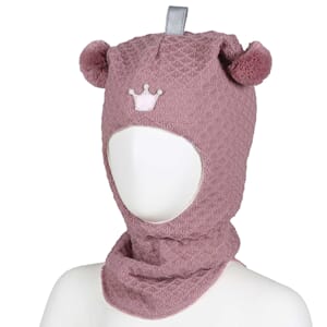 Wool hood structural knit dusty pink - Kivat