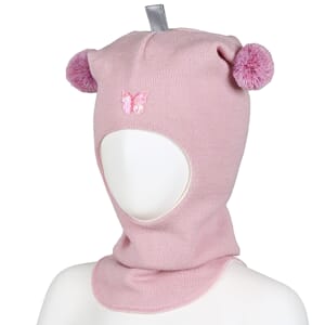 Wool hood butterfly light pink - Kivat