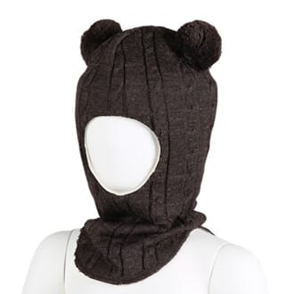 Hood cable knit dark brown - Kivat