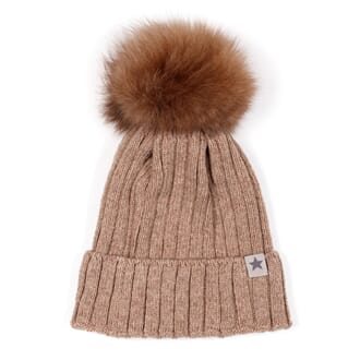 Warmy Knithut Ribbed Fold Up Camel - Huttelihut