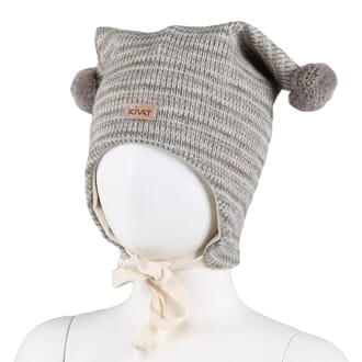 Hat with stripes nature undyed/offwhite melange - Kivat
