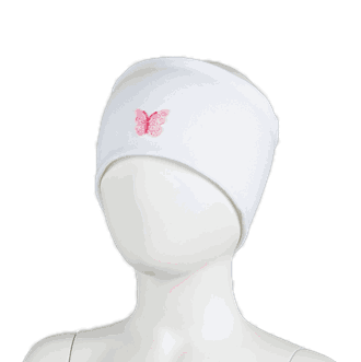 Headband windproof butterfly white - Kivat