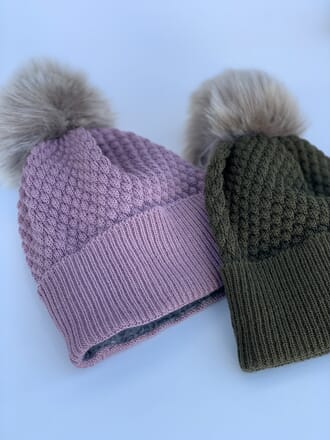 Chunky Oslo Beanie W Button rose grey - MP