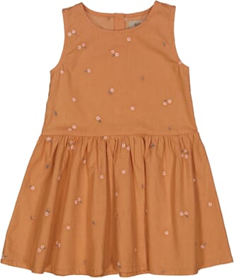 Dress Hella embroidery flowers - Wheat
