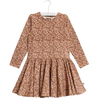 Dress Kristine caramel flowers - Wheat
