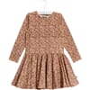 Dress Kristine caramel flowers - Wheat