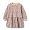 Sweat Dress L/S Zenia rose dust flowers - Wheat