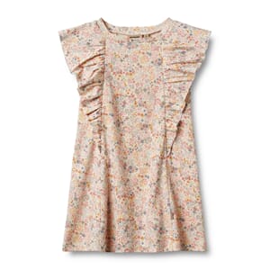 Jersey Dress Shirley bright flowers - Wheat
