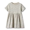 Jersey Dress S/S Anna sandshell mini flowers - Wheat